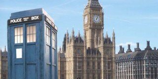 The TARDIS in front of Big Ben